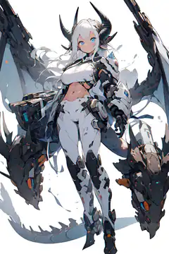 Anime girl with dragon wings and armor