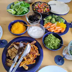 Taco Bar Ingredients on Table
