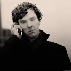 Benedict Cumberbatch on phone
