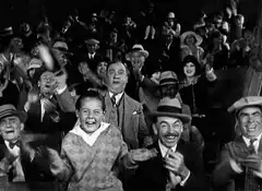 Excited audience cheering