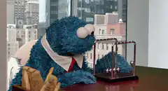 Cookie Monster Newton's Cradle