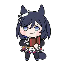 chibi horse girl reading book