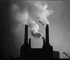 Smokestacks emitting smoke