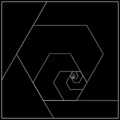 Rotating geometric hexagon spiral
