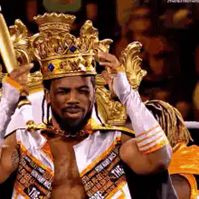 Michael Jai White as Black Dynamite wearing a crown
