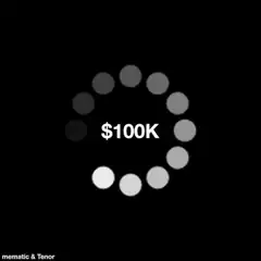 Loading spinner with $100K text