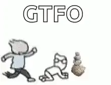 GTFO meme with running man