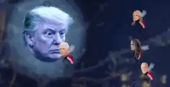 Donald Trump eating tiny Donald Trumps