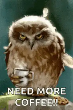 Grumpy Owl Needs More Coffee