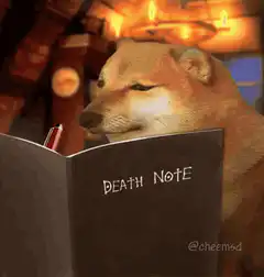Cheems reading Death Note