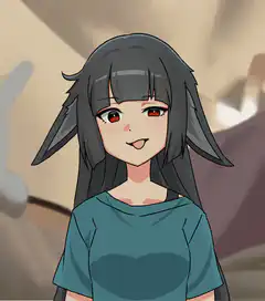 anime girl with elf ears smiling