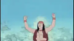 He-Man raises arms with glowing aura
