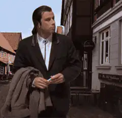 John Travolta confused looking around