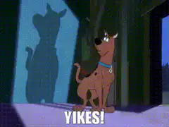 Scooby-Doo scared by shadow Yikes