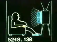 Person watching TV and getting brainwashed
