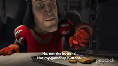 No, not the buttons! Not my gumdrop buttons!