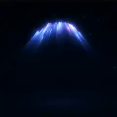 Blue and purple light beams in space