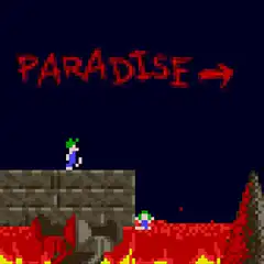 Luigi falls into lava in pixel art