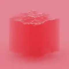 Pink jelly cube wobbles