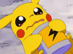 Pikachu holding a battery