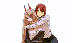 Makima hugs Power