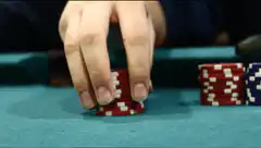 Hand stacking poker chips