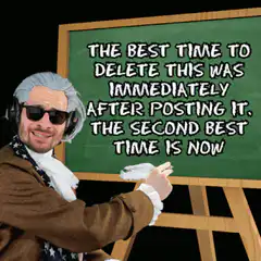 Founding Father with Gun and Chalkboard