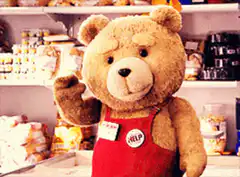 Ted the Bear Waving in a Store