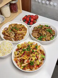 homemade chinese meal spread