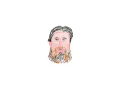 bearded man laser eyes