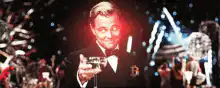 Jay Gatsby toasting with champagne
