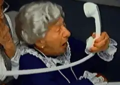 Where's the Beef elderly woman phone