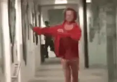 Jack Nicholson dancing in the hallway