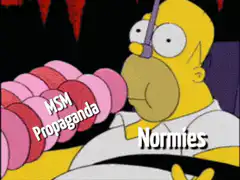Homer Simpson lifting MSM Propaganda weights