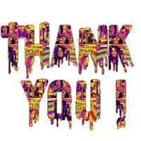 Colorful dripping thank you text