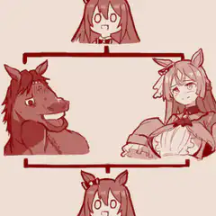 Horse and maid anime family tree