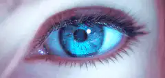 Close-up of a blue eye blinking