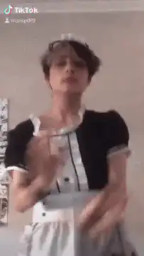 Person in maid outfit dancing