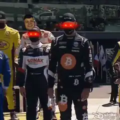 Bitcoin drivers with glowing red eyes