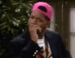 Will Smith Pink Hat Thinking
