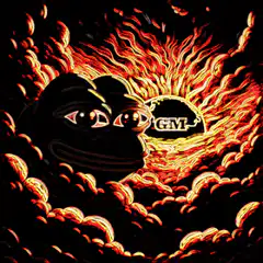 Pepe in a fiery vortex