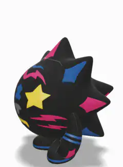 Colorful star-eyed cat plushie