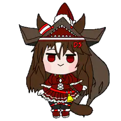 Chibi wolf girl in red outfit