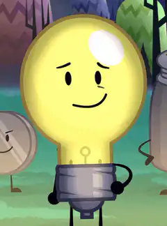 Lightbulb winks and points