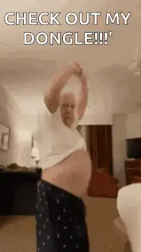 Old man lifts shirt showing belly