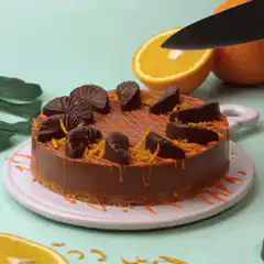 Chocolate orange cake slice and biscuit base