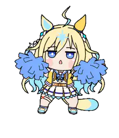 chibi horse girl cheerleader
