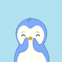 cute penguin good morning