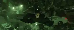 Neo floating in the Matrix