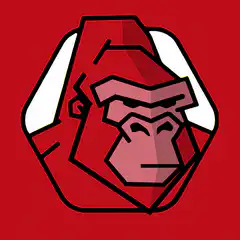 Red gorilla logo bubble gum